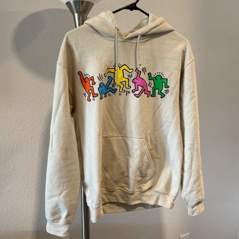 Keith Haring cream hoodie. Size small.